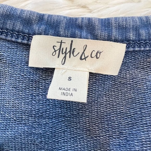 Style Co Womens Dress Small Blue Autumn Lounge Lace Up Coastal Cowgirl Boho13971 - Picture 2 of 12